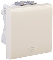 Выключатель кнопочный модульный DKC Avanti 1-кл. 2 мод. ванильная дымка картинка